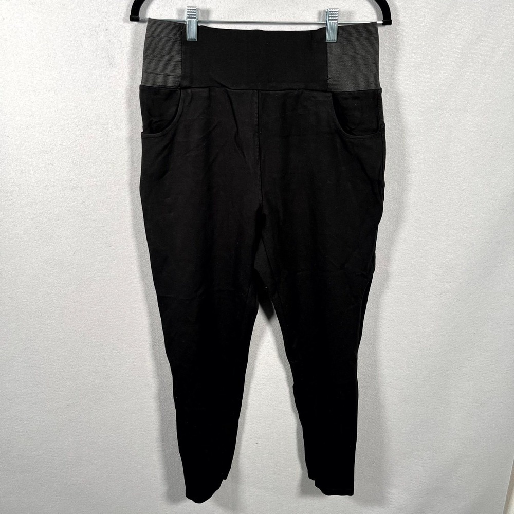 Lark + Grey Maternity‎ Pants Womens Large Black Over Belly Stretch Elastic Waist